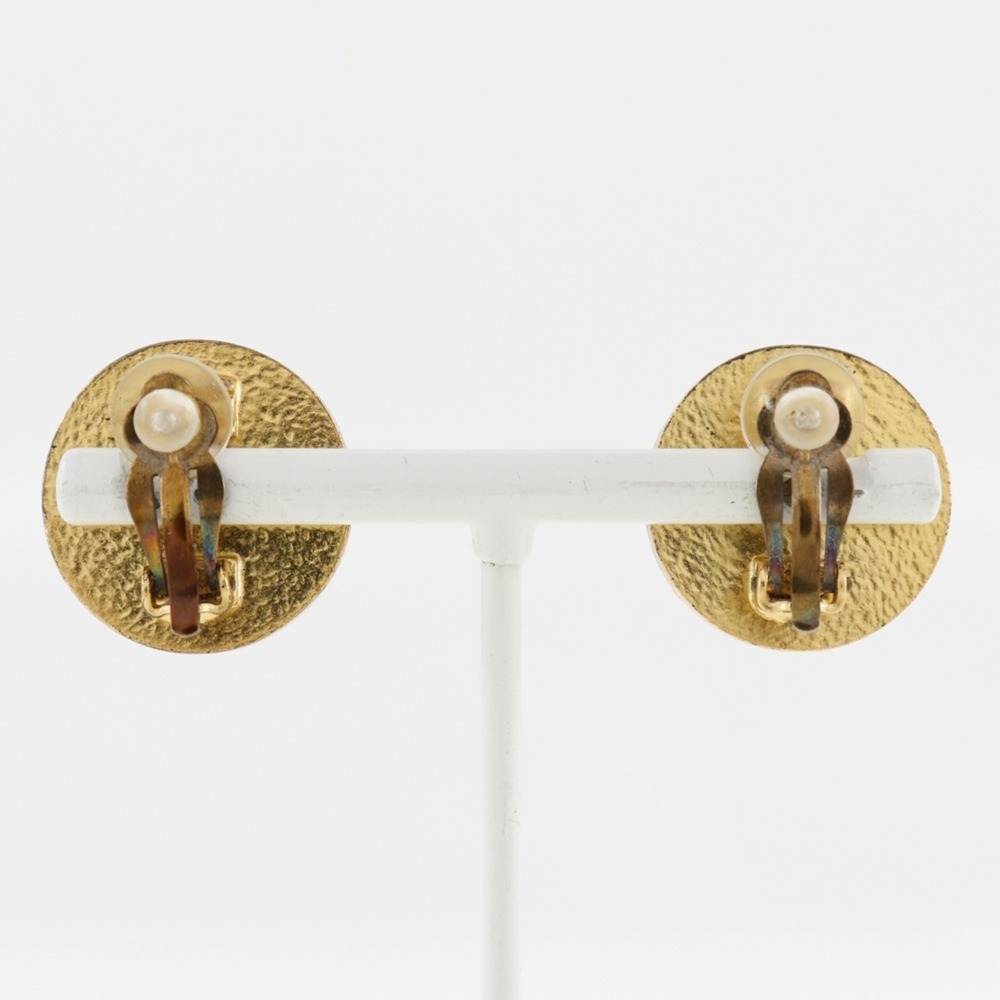CHANEL Gold Plated Red Earrings Approx. 8.5g - Picture 3 of 7